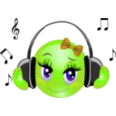 download Girl Listen Music Smiley Emoticon clipart image with 45 hue color