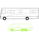 download Two Motorhomes clipart image with 90 hue color