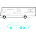 download Two Motorhomes clipart image with 180 hue color