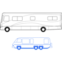 download Two Motorhomes clipart image with 225 hue color