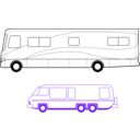 download Two Motorhomes clipart image with 270 hue color