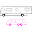 download Two Motorhomes clipart image with 315 hue color