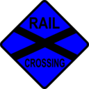 download Cautio Railway Crossing clipart image with 180 hue color