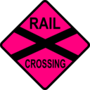 download Cautio Railway Crossing clipart image with 270 hue color