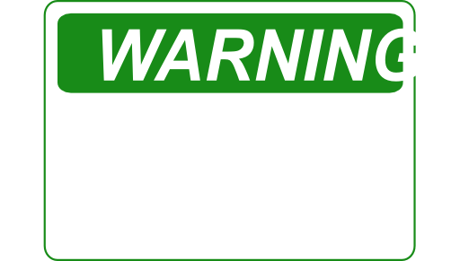 Warning Blank Green