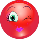 download Winky Girl Smiley Emoticon clipart image with 315 hue color