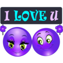 download Love You Couple Smiley Emoticon clipart image with 225 hue color