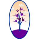 download Oval Tree Landscape clipart image with 180 hue color