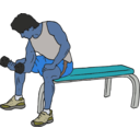 download Dumbell Lifter clipart image with 180 hue color
