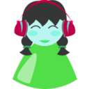 download Cute Girl With Headphone clipart image with 135 hue color