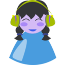 download Cute Girl With Headphone clipart image with 225 hue color