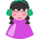 download Cute Girl With Headphone clipart image with 315 hue color