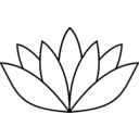 download White Lotus Flower clipart image with 180 hue color