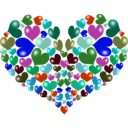 download Red Heart clipart image with 180 hue color