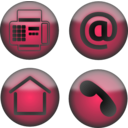 download Four Contact Icons clipart image with 225 hue color