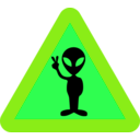 download Warning For Aliens clipart image with 90 hue color