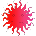 download Angry Hot Sun clipart image with 315 hue color