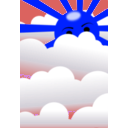 download Clouds With Hidden Sun clipart image with 180 hue color