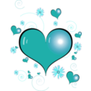 download Red Heart clipart image with 180 hue color