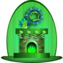 download Christmas Fireplace clipart image with 90 hue color