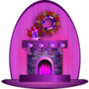 download Christmas Fireplace clipart image with 270 hue color