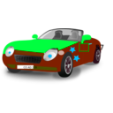 download Red Blue Convertible Sports Car clipart image with 135 hue color