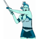 download Female Warrior Color clipart image with 135 hue color