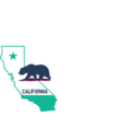 download California Outline And Flag Solid clipart image with 180 hue color