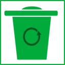 download Eco Green Trash Icon clipart image with 45 hue color
