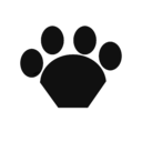download Black Cat Paw clipart image with 180 hue color