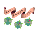 download Live Laugh Love clipart image with 315 hue color