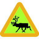 download Warning Reindeer Roadsign clipart image with 45 hue color
