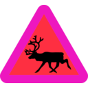 download Warning Reindeer Roadsign clipart image with 315 hue color