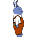 download Bunny In Overalls clipart image with 180 hue color