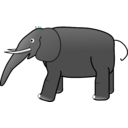 download Grey Elephant clipart image with 135 hue color