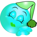 download Sleepy Girl Smiley Emoticon clipart image with 135 hue color