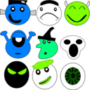 download Scarey Faces clipart image with 90 hue color