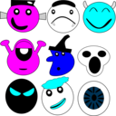 download Scarey Faces clipart image with 180 hue color