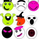 download Scarey Faces clipart image with 315 hue color