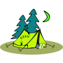 download Sleeping In A Tent clipart image with 45 hue color