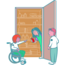 download Kids In Cupboard clipart image with 315 hue color