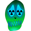 download Skull And Nuclear Warning clipart image with 135 hue color