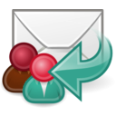 download Tango Mail Reply All clipart image with 315 hue color