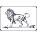 download Lion On Arrow clipart image with 180 hue color