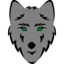 download Wolf Head Stylized clipart image with 90 hue color