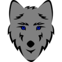 download Wolf Head Stylized clipart image with 180 hue color