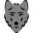 download Wolf Head Stylized clipart image with 270 hue color