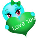 download Love You Girl Smiley Emoticon clipart image with 135 hue color