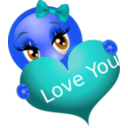 download Love You Girl Smiley Emoticon clipart image with 180 hue color