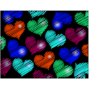 download Red Heart clipart image with 180 hue color